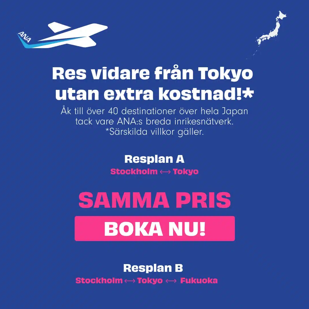 Res vidare fran Tokyo utan extra kostnad!*